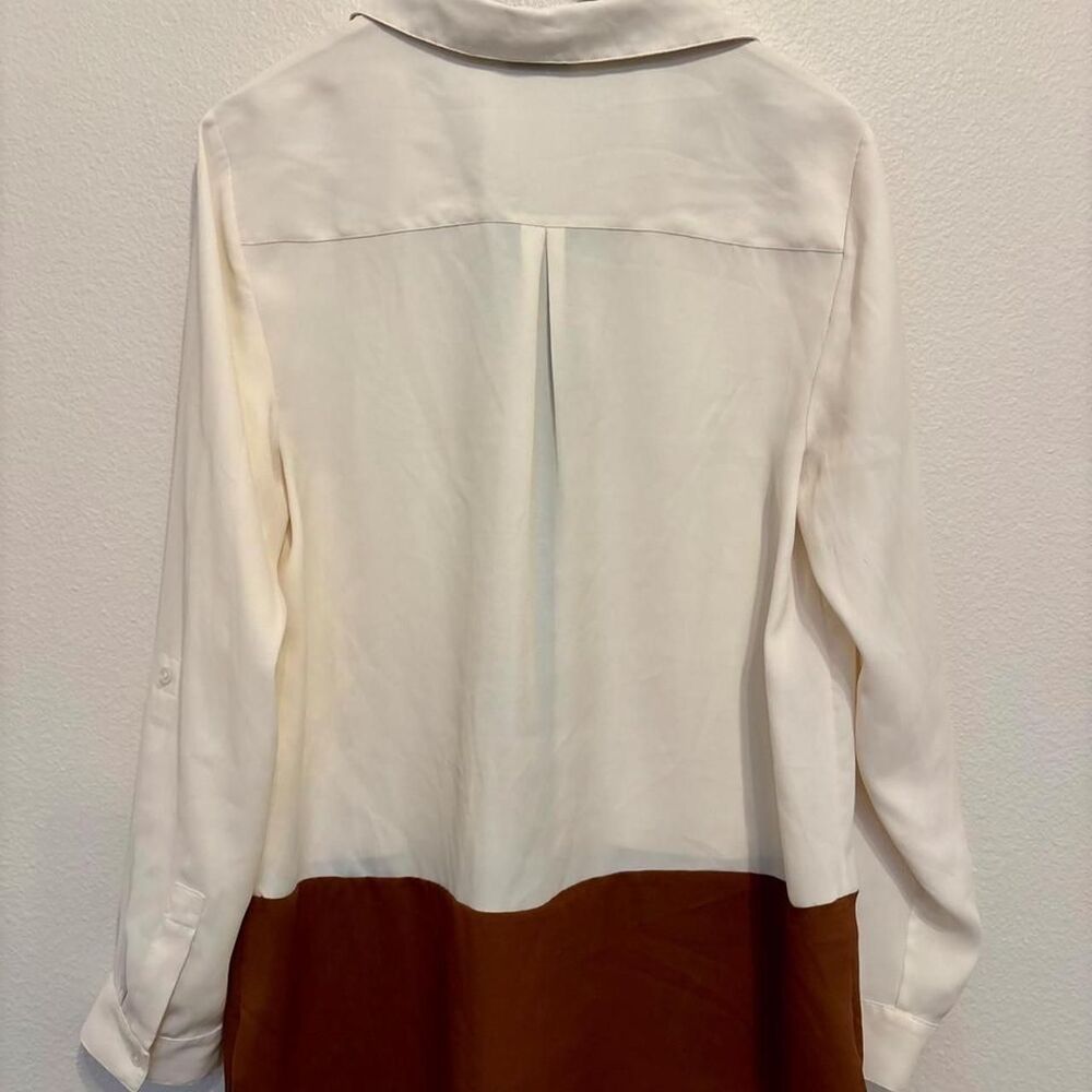 Talbots Colorblock Button-Down Blouse/ Size L - Picture 2 of 3